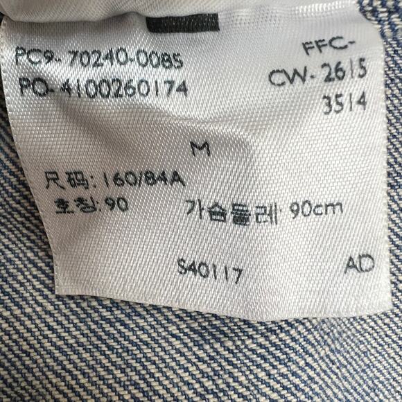 Levi’s OOAK Hand Painted Trucker Jean Jacket Womens Medium Denim Cherry Bomb - Picture 12 of 13